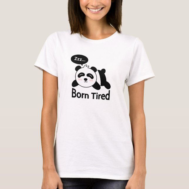 Camiseta Cartoon de Panda Dormindo Bonita (Frente)