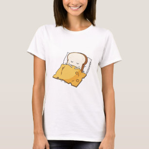 Camiseta Cartoon de pão e queijo   Presente de Foodie Bonit