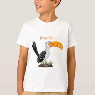 Camiseta Cartoon de pássaros-de-bico-amarelo engraçado