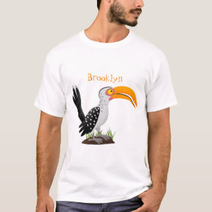 Camiseta Cartoon de pássaros-de-bico-amarelo engraçado
