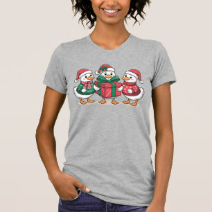 Camiseta Cartoon de Patos de Natal Bonitos Art-68105