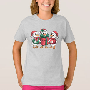 Camiseta Cartoon de Patos de Natal Bonitos Art-68105
