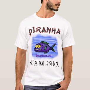 Camiseta Cartoon de peixe Piranha