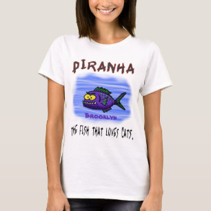 Camiseta Cartoon de peixe Piranha