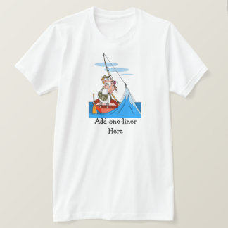 Camiseta Cartoon de Pesca Engraçado - piadas pescadoras gf