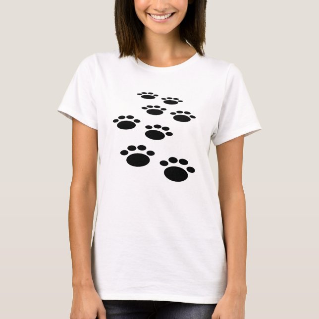 Camiseta Cartoon de Pet Paw Trail (Frente)