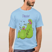 Cartoon de plantas carnívoras verdes e engraçadas