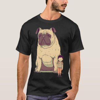 Camiseta Cartoon de pug gigante, arte de pug fofo, pug enor