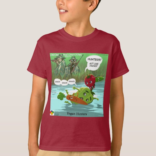 Camiseta Cartoon de Rick Londres Funny Vegan (Frente)