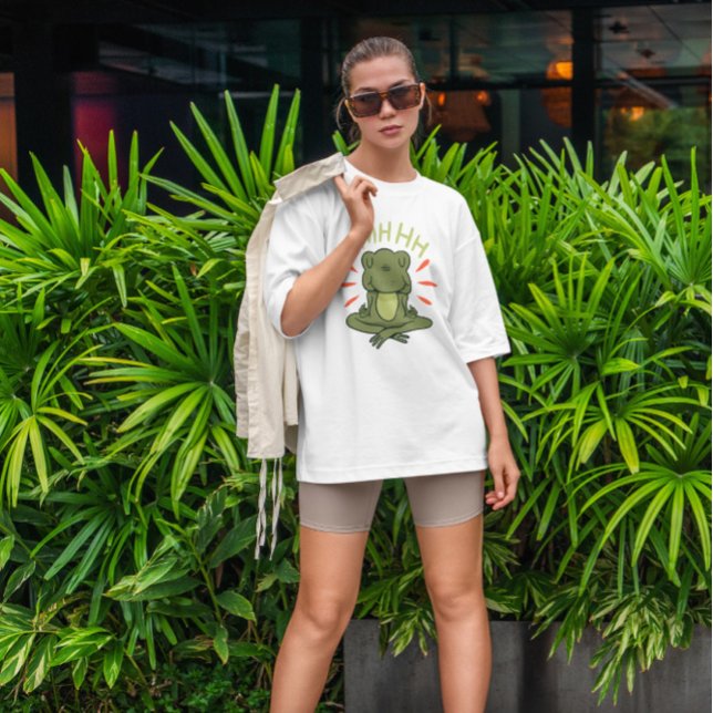 Camiseta Cartoon de Sapo de Meditação (Criador carregado)