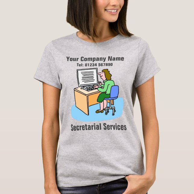 Camiseta Cartoon de Serviços de Secretaria para Personaliza (Frente)