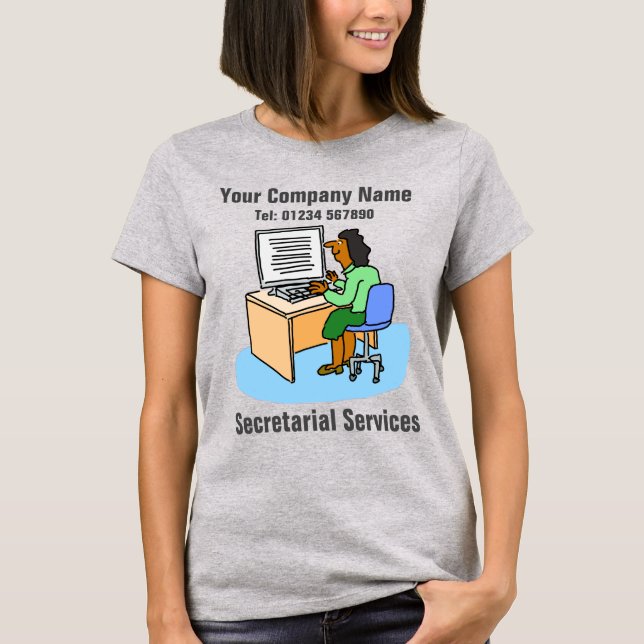 Camiseta Cartoon de Serviços de Secretaria para Personaliza (Frente)