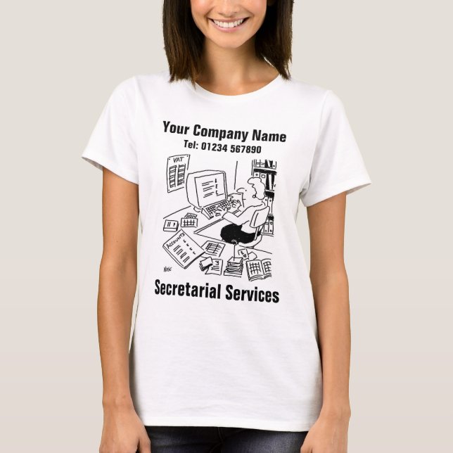Camiseta Cartoon de Serviços de Secretaria para Personaliza (Frente)