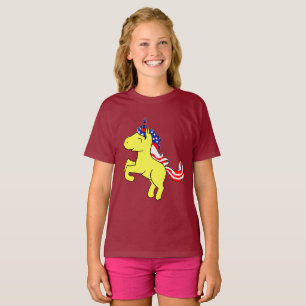 Camiseta Cartoon de Sinalizador Mane, Patriótico Amarelo d