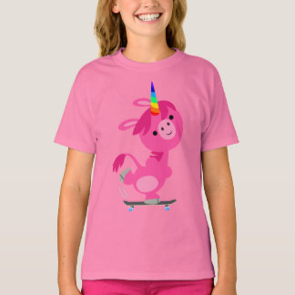 Camiseta Cartoon de SkateBOA Unicórnio Crianças T-Shirt
