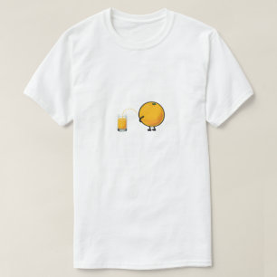 Camiseta Cartoon de Suco de Laranja Engraçado