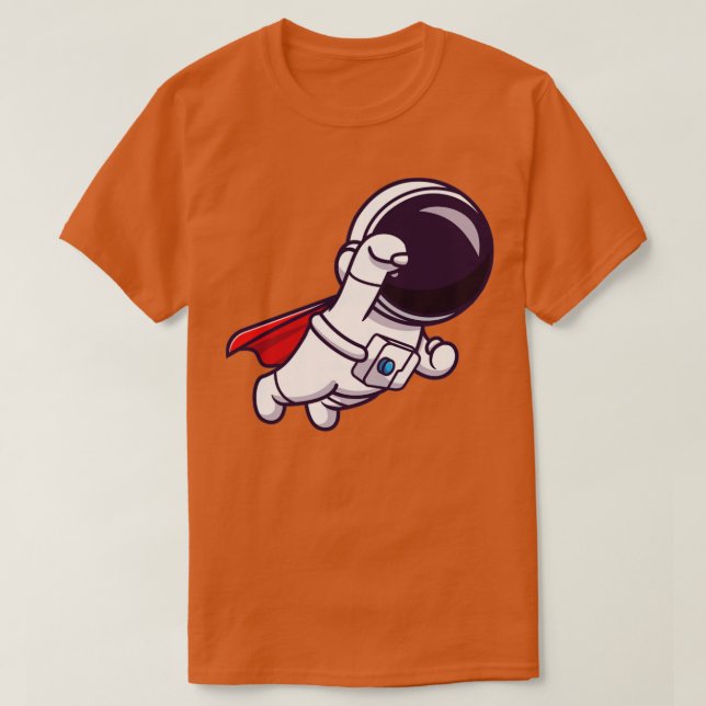 Camiseta Cartoon de Super Voo do Astronauta Bonito (Frente do Design)