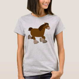 Camiseta Cartoon de Trote Bonito Shire Horse Women T-Shirt