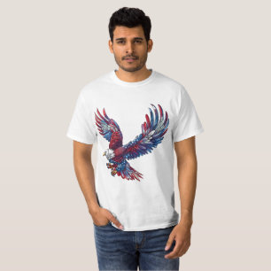 Camiseta Cartoon de uma águia, conceito de 4 de julho