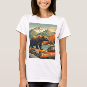 Camiseta Cartoon de urso retrô e Poster da serra