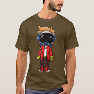 Camiseta Cartoon do Astronauta Bonito