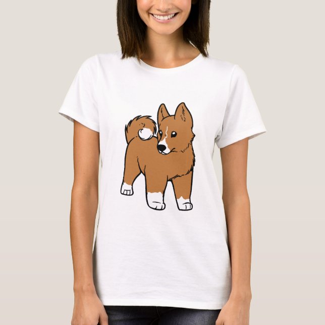 Camiseta cartoon do basenji (Frente)