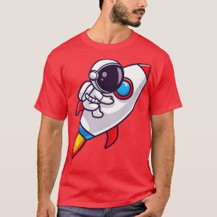 Camiseta Cartoon do foguete do Astronauta 1