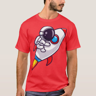 Camiseta Cartoon do foguete do Astronauta 1
