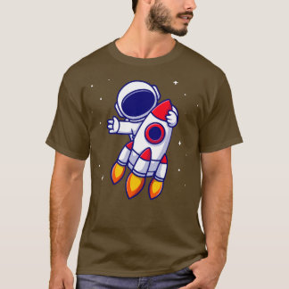 Camiseta Cartoon do foguete do Astronauta Anel3