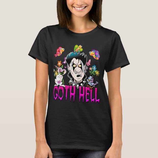 Camiseta Cartoon do Inferno gótico (Frente)