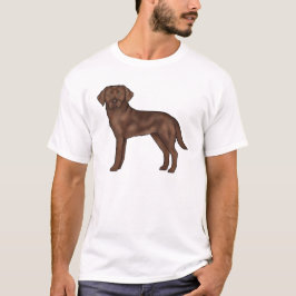 Camiseta Cartoon do Labrador Retriever de Chocolate Arte de