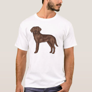 Camiseta Cartoon do Labrador Retriever de Chocolate Arte de
