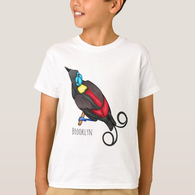 Camiseta cartoon do pássaro-de-paradiso de Wilson (Frente)