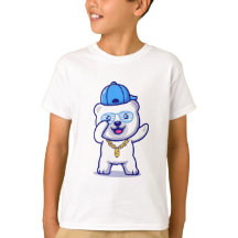 Cartoon do Urso Polar Swagggg com Chapéu e Cadeia 
