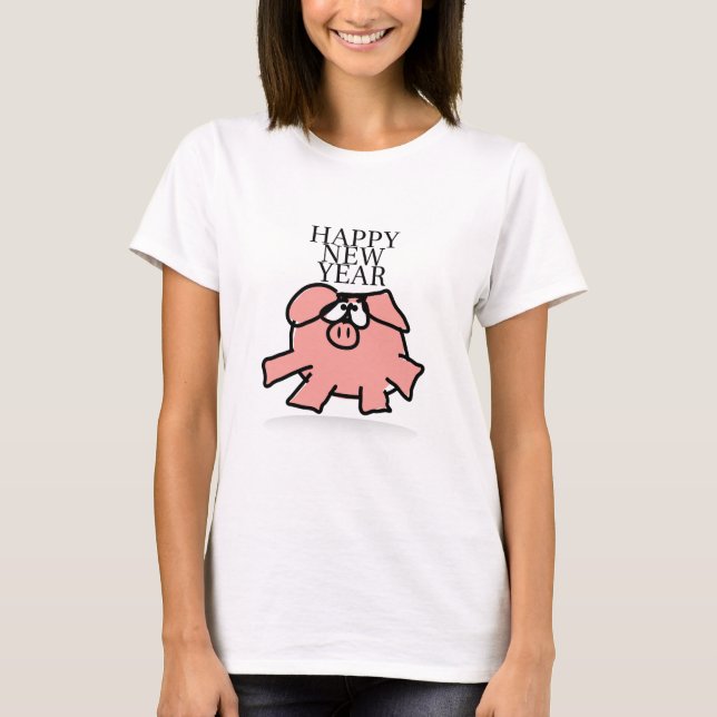Camiseta Cartoon Engraçado Ano 2019 T-shirt feminina (Frente)