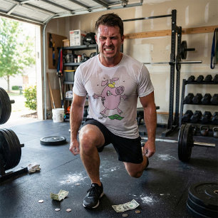 Camiseta Cartoon Engraçado Banco Perdendo Dinheiro