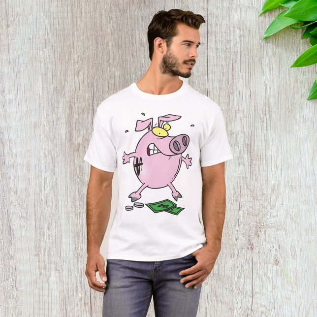 Camiseta Cartoon Engraçado Banco Perdendo Dinheiro (Criador carregado)