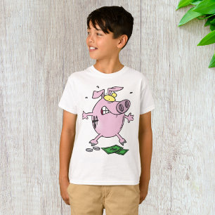 Camiseta Cartoon Engraçado Banco Perdendo Dinheiro