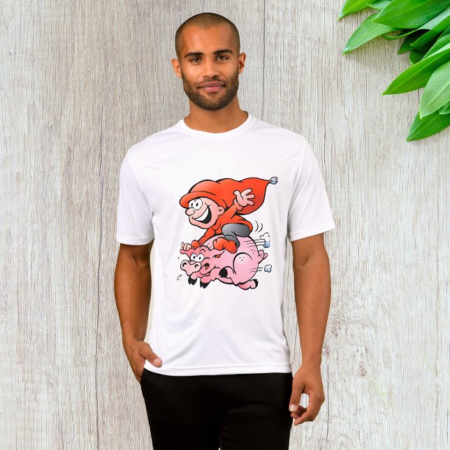 Camiseta Cartoon Engraçado Gnomo Voando (Criador carregado)