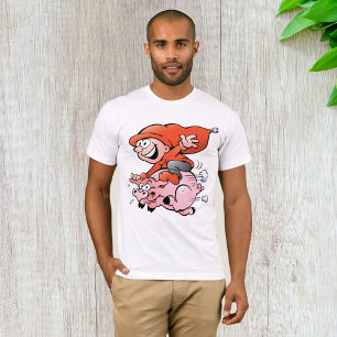 Camiseta Cartoon Engraçado Gnomo Voando