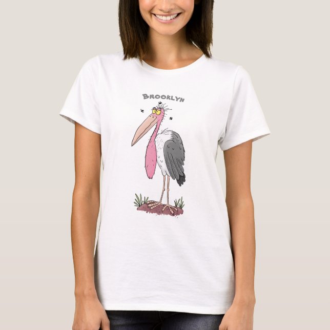 Camiseta Cartoon engraçado marabou (Frente)