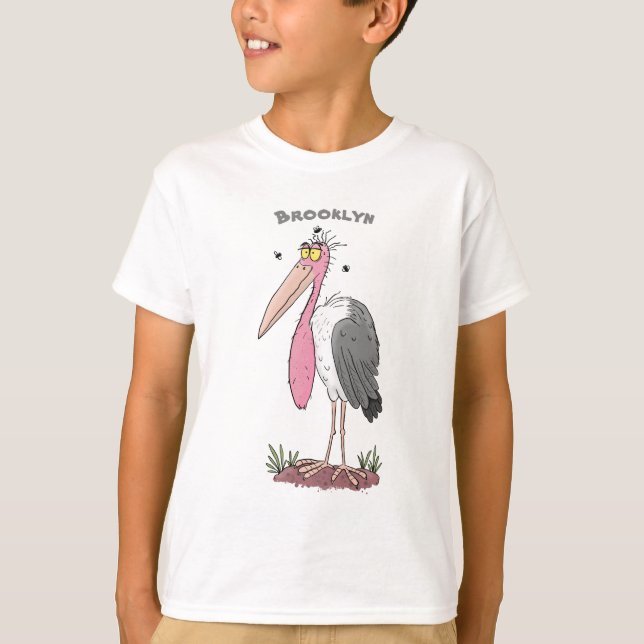 Camiseta Cartoon engraçado marabou (Frente)