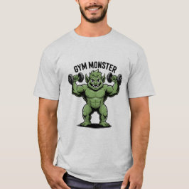 Camiseta Cartoon Engraçado Monstro do Levantamento dos Peso