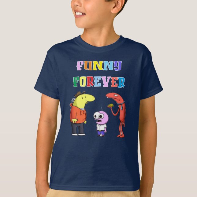 Camiseta Cartoon Engraçado para Amigos Sorrindo (Frente)