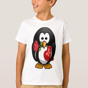 Camiseta Cartoon Engraçado Pinguim Dia de os namorados Boni