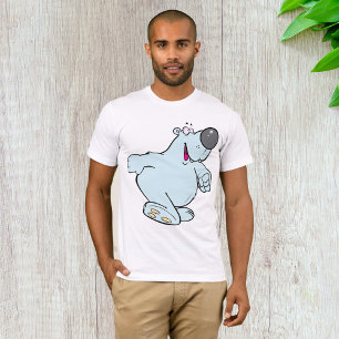 Camiseta Cartoon Engraçado Urso Polar Um Caráter Azul