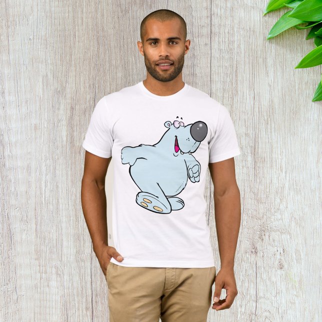 Camiseta Cartoon Engraçado Urso Polar Um Caráter Azul (Criador carregado)