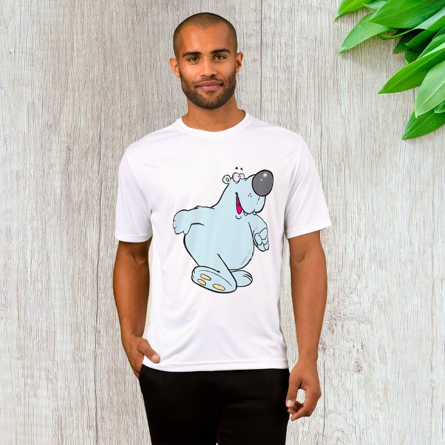 Camiseta Cartoon Engraçado Urso Polar Um Caráter Azul (Criador carregado)