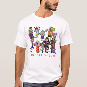 Camiseta Cartoon Engraçado Vampiros Doam T-Shirt Sanguínea
