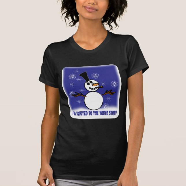 Camiseta Cartoon Engraçado Vício Snowman Holiday (Frente)